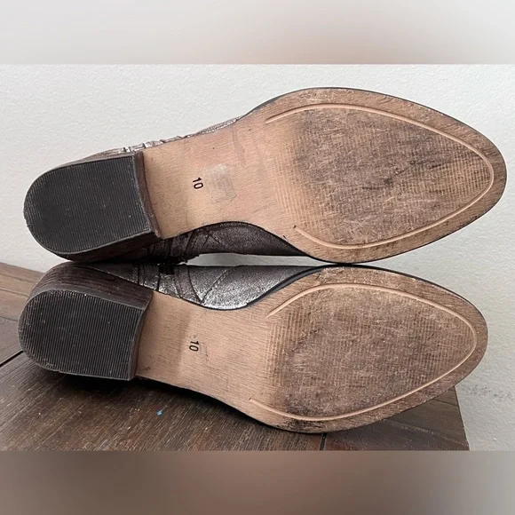 Seychelles Lucky Penny Metallic Pewter Boots Booties Womens size 10 - Picture 9 of 9